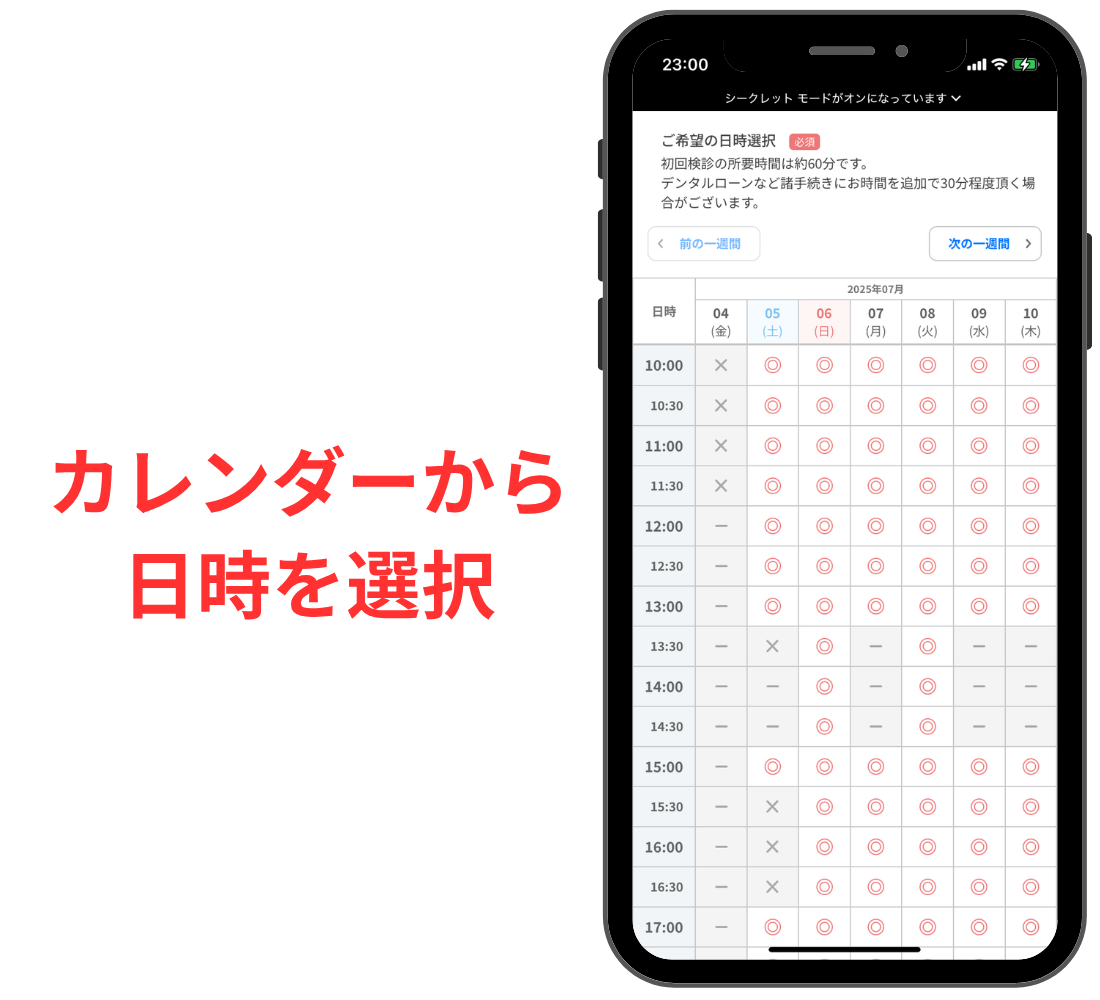 ウィスマイル矯正で無料診断の予約をするまでの流れ⑥